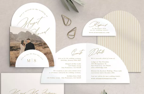 Customizable wedding invitations with 180+ color options from Basic Invite