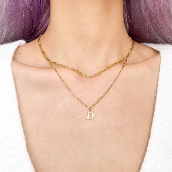 Gold-filled minimalist initial necklace for bridesmaids