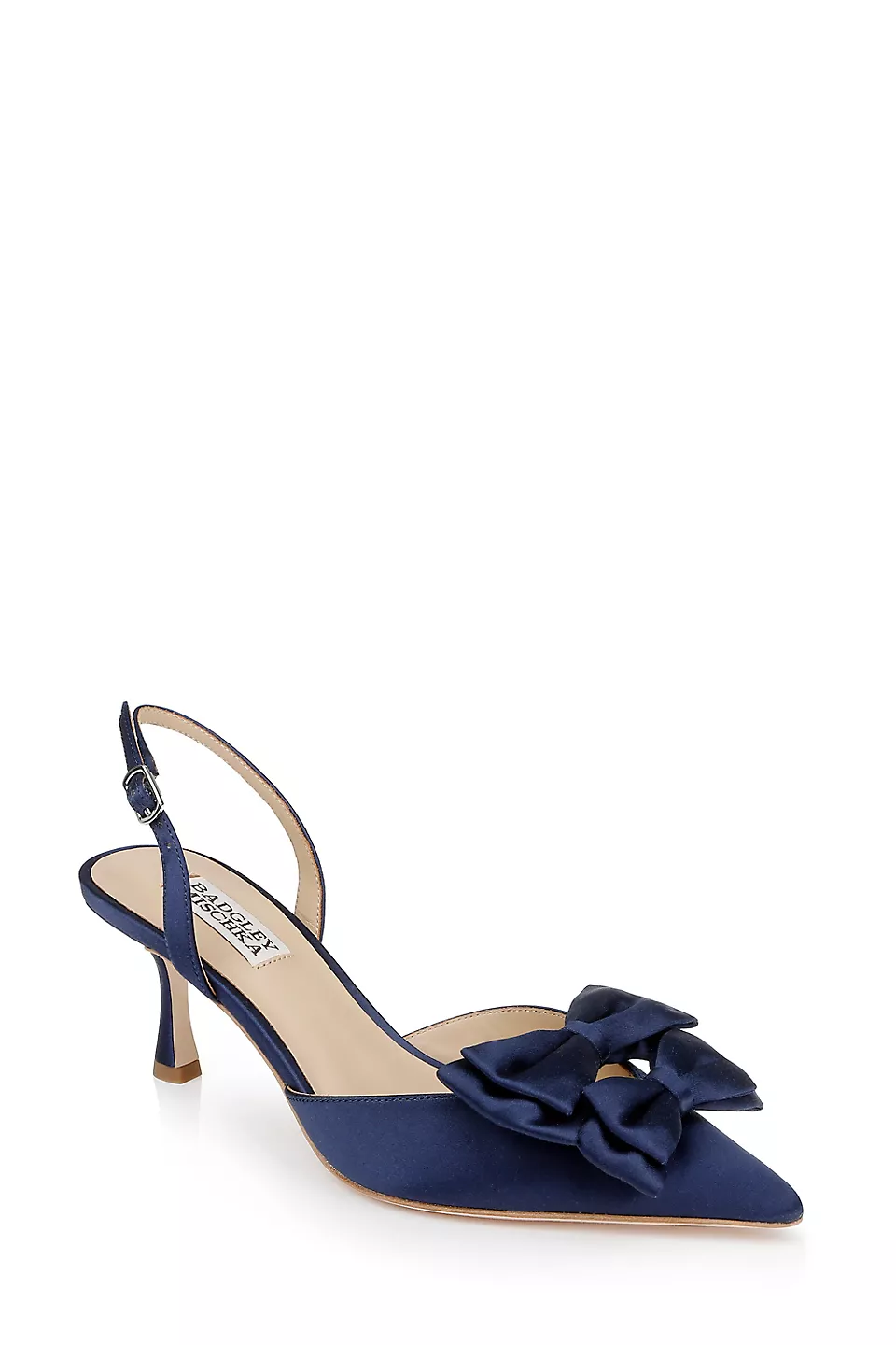 dark blue bow heels for the bride