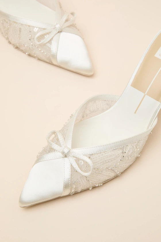 Dolce Vita beaded pointed-toe heels for a wedding
