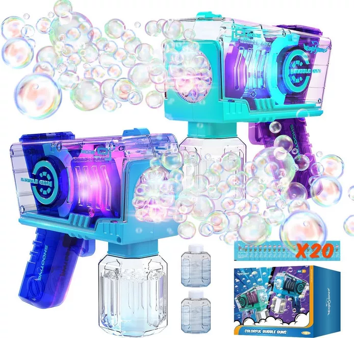 Eaglestone bubble gun creating bubbles for a wedding ceremony exit