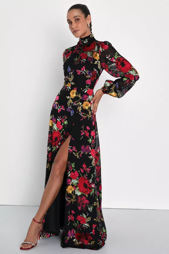 Lulus Long Sleeve Maxi Dress for wedding guests