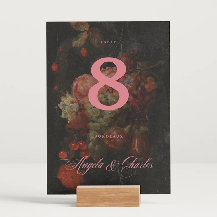 floral wedding table numbers