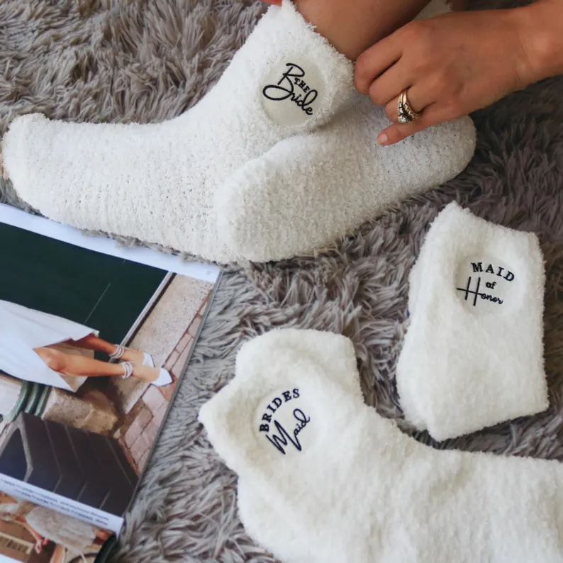 Budget-friendly bridesmaid socks to pair with pajama sets
