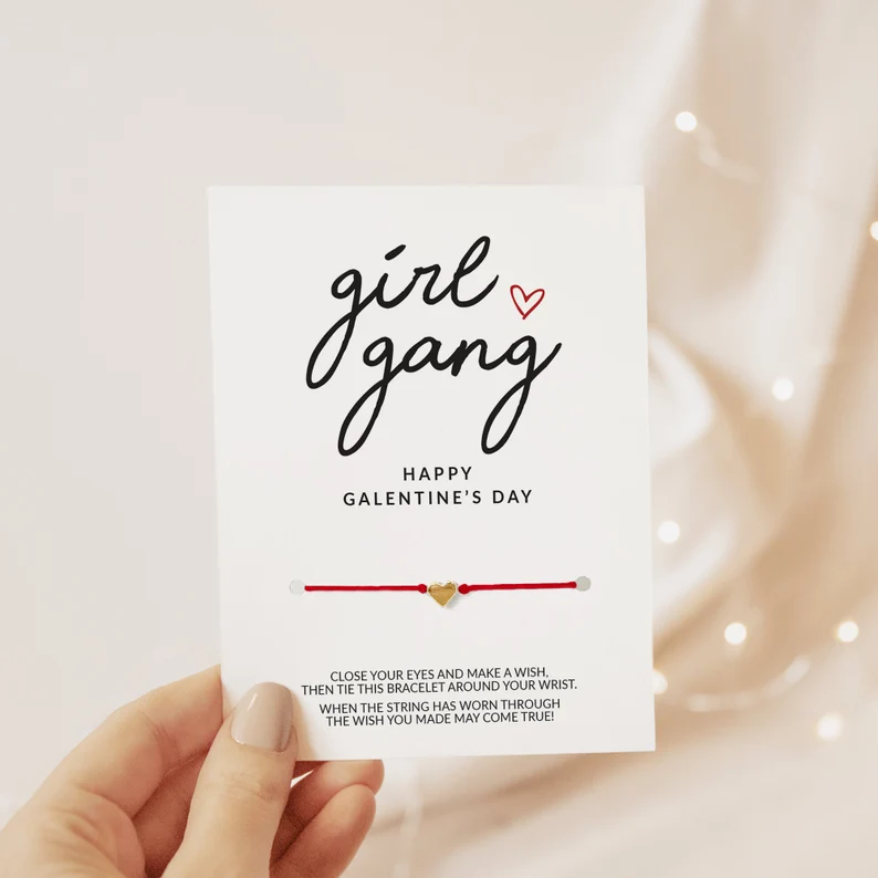 Girl Gang make a wish bracelet as a Galentine’s Day friendship gift
