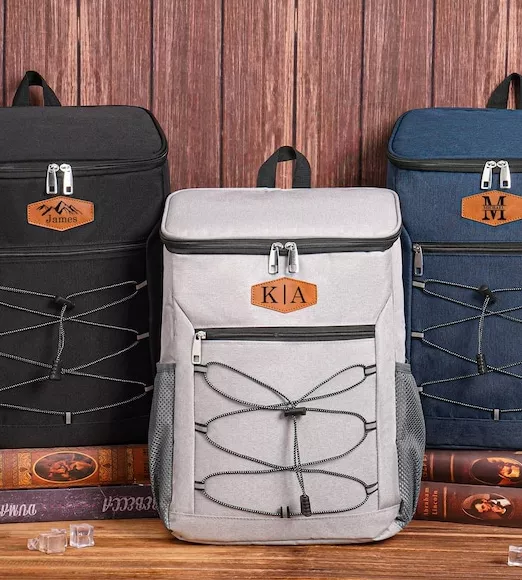 Personalized insulated cooler backpack groomsmen gift for hiking, travel, or tailgates