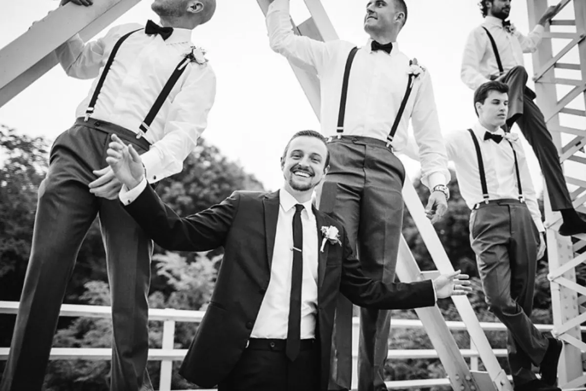 groomsmen outfits that are not suits in modern non-traditional wedding styles