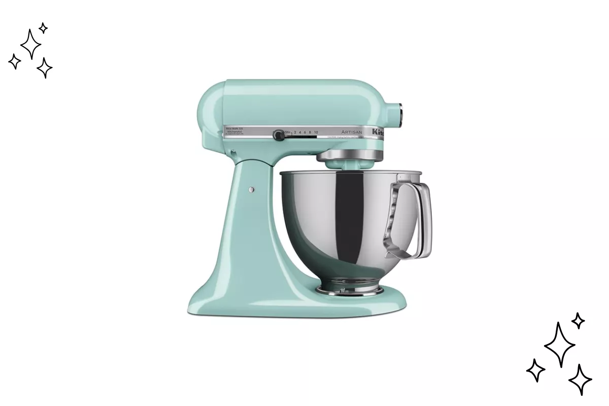 kitchenaid light blue stand mixer appliance