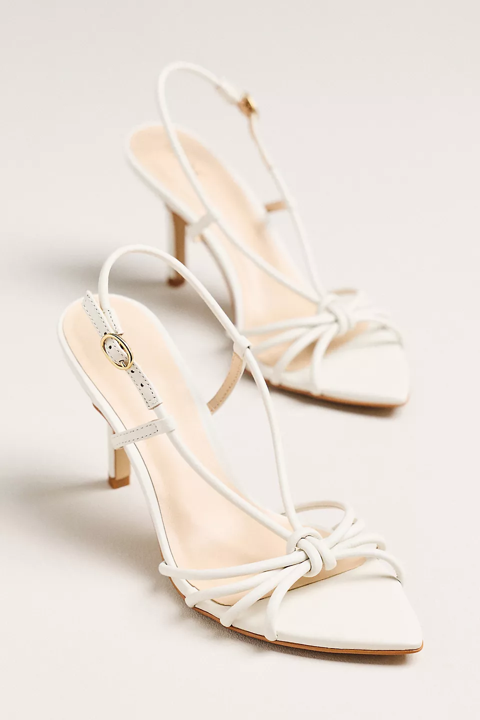Cream Maeve strappy pointed-toe heels for a wedding