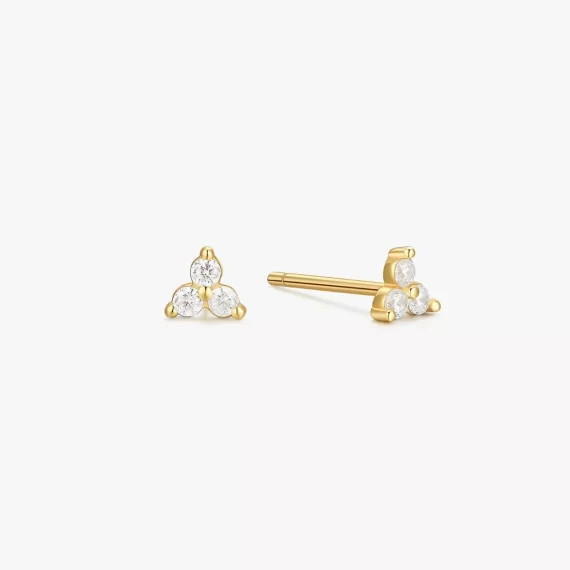 Minimal gold stud earrings for bridesmaids with sensitive ears