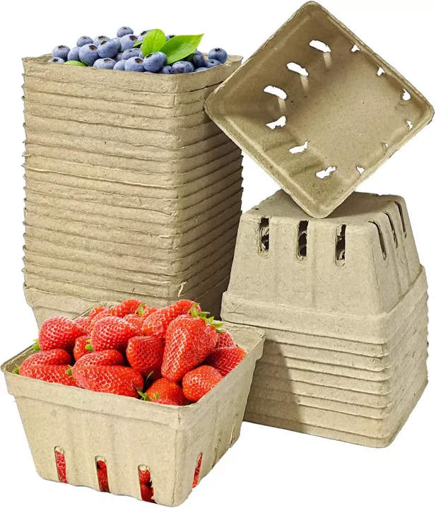 Natural berry baskets made from pulp for farmer's style off the market bridal shower