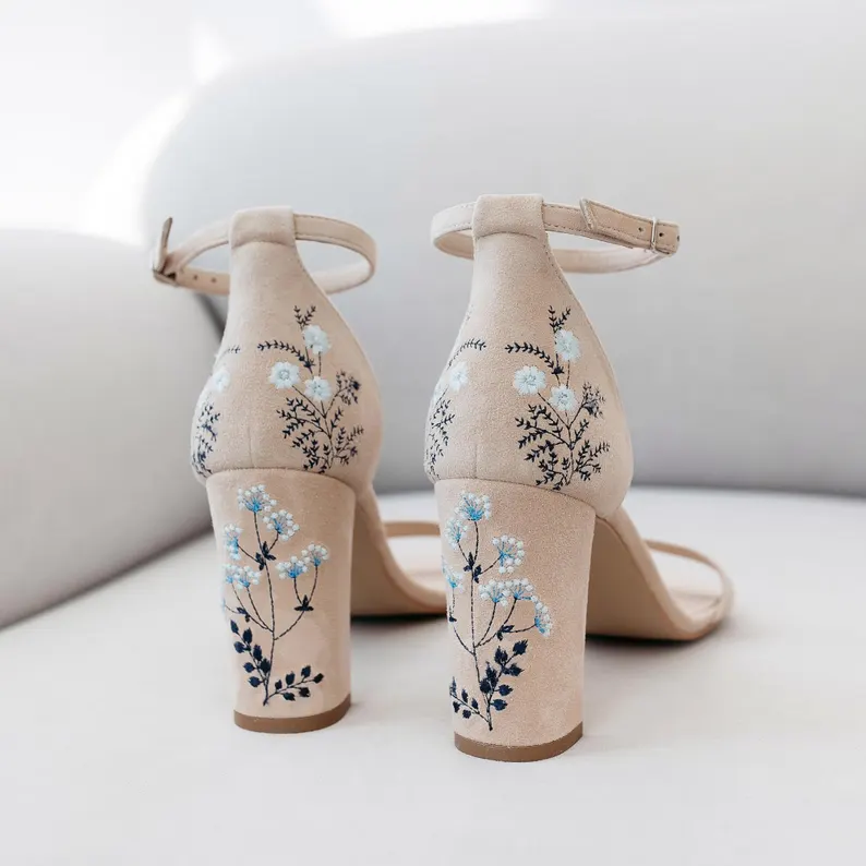 Embroidered wedding shoes that aren't white