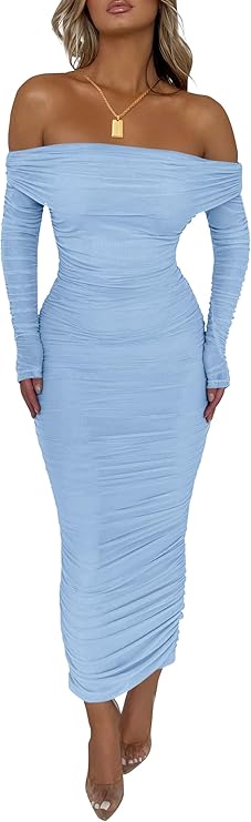 PrettyGarden Blue Midi Dress on Amazon