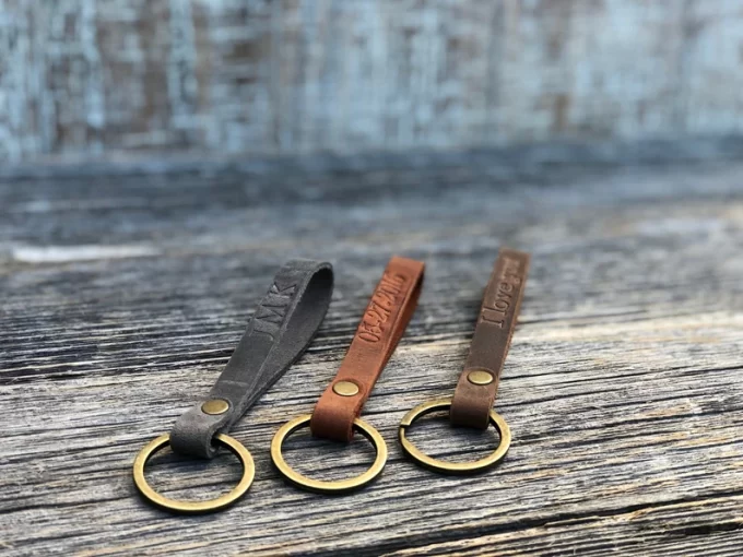 personalized keychain groomsmen gift from Etsy with minimalist design