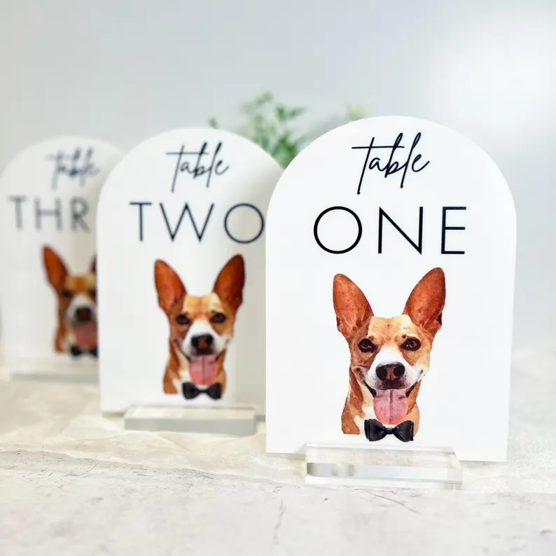 pet wedding table numbers