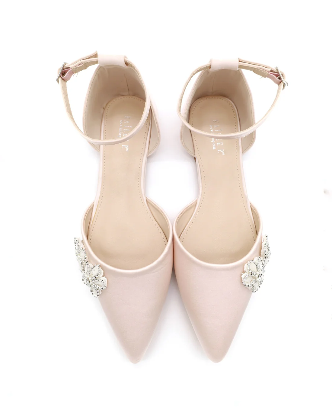 pink wedding flats with chassia flower