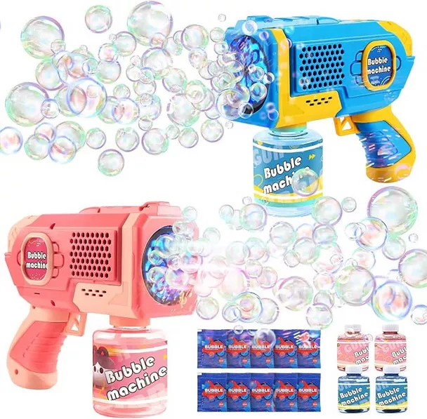 Refillable bubble guns used as an eco-friendly wedding exit option