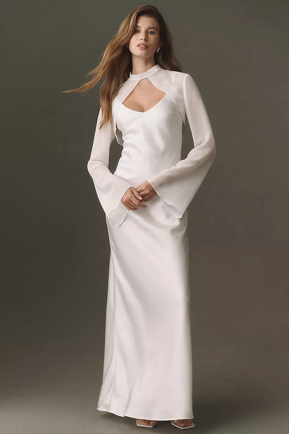 simple satin slip wedding dress