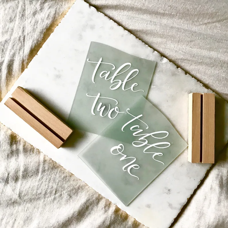 sea glass wedding table numbers