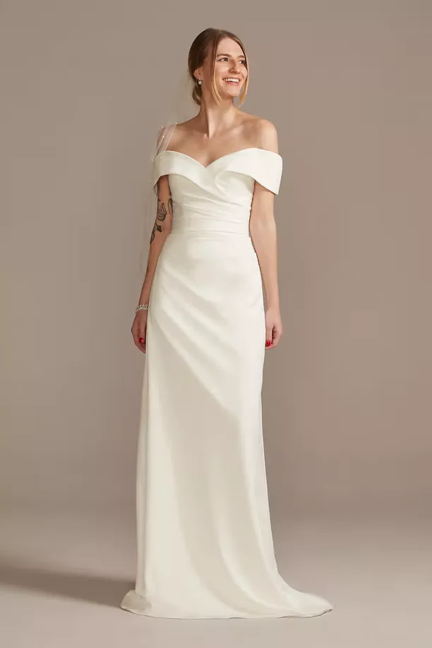 simple crepe wedding dress