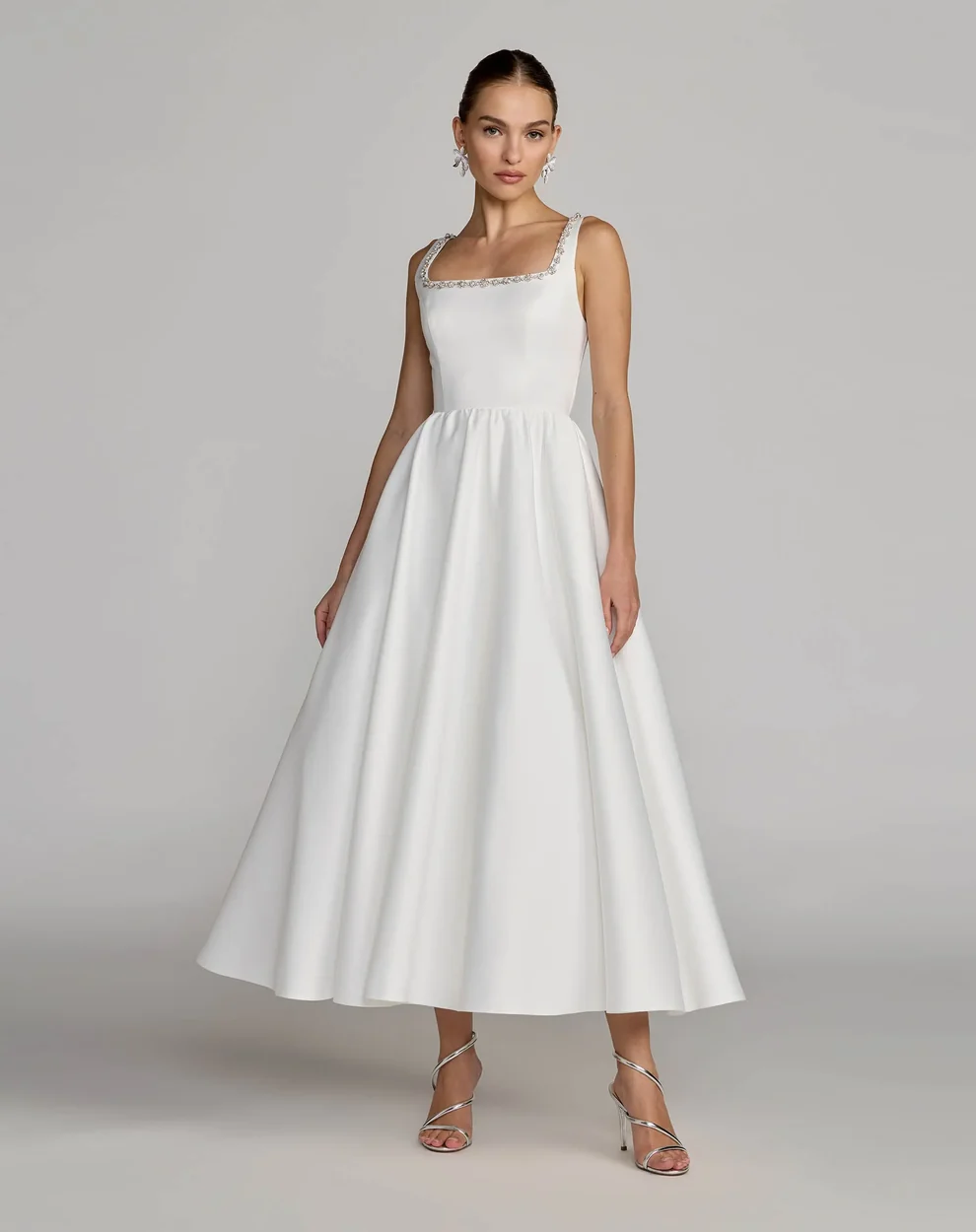 square-neck wedding dress