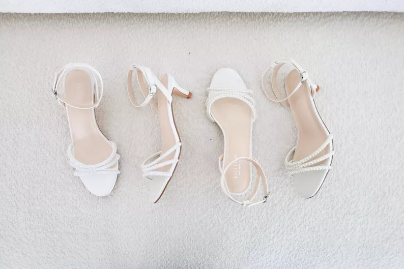 Strappy kitten heel sandals for a summer wedding
