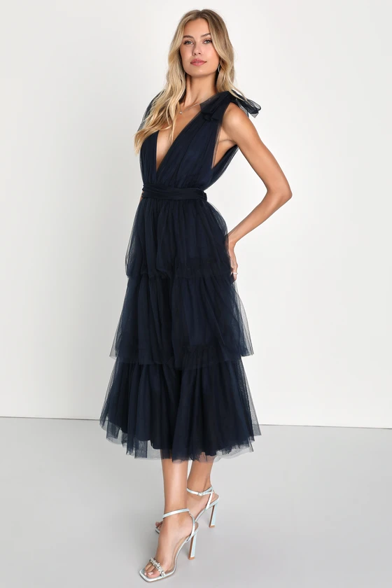 Layered modern tulle bridesmaid dress