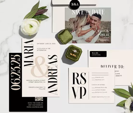 Vistaprint budget wedding invitations under $1 with modern design