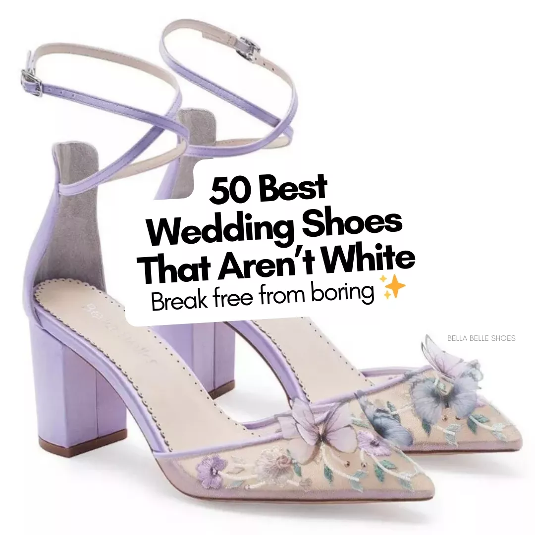 purple block heels for brides who want wedding shoes that are not white