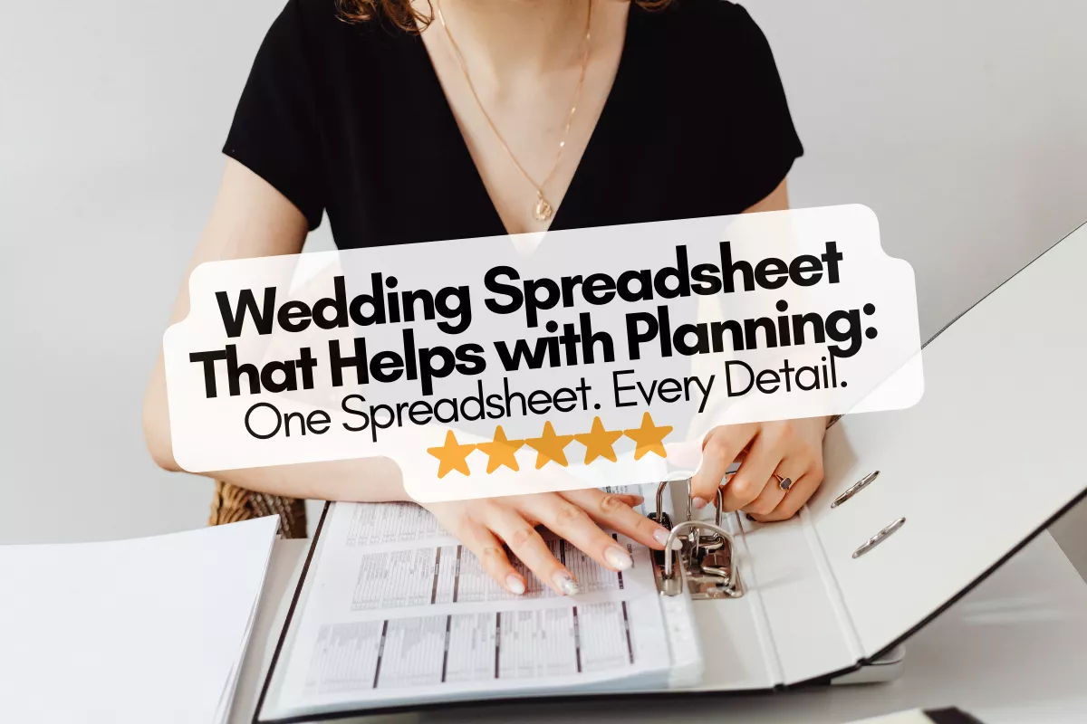 Wedding spreadsheet that helps with planning including budget, guest list, and vendor tracking