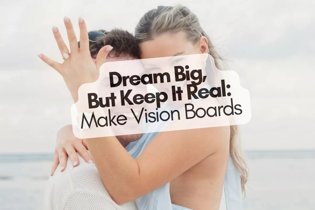 Bride and groom brainstorming wedding vision and style