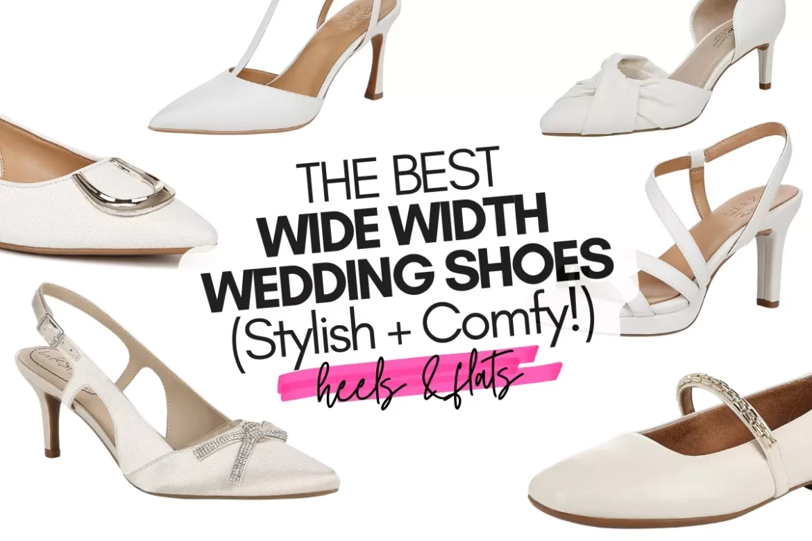 Wide width wedding shoes designed for comfort and support on a bride’s wedding day