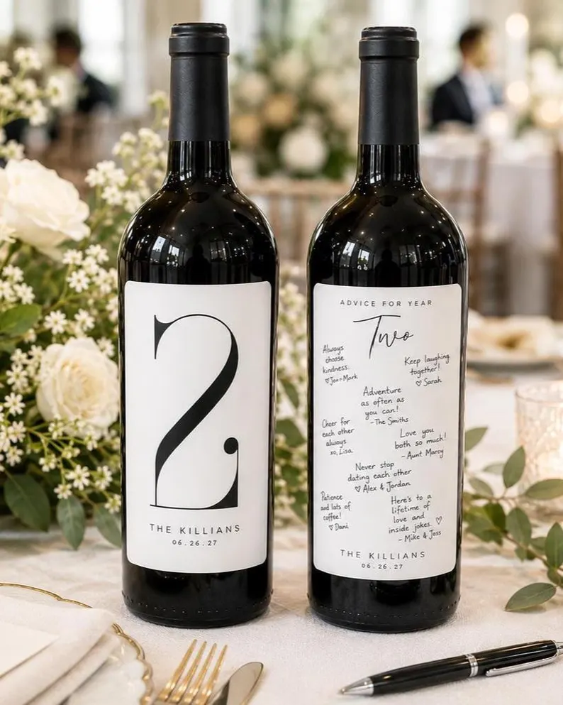 wine bottle table numbers