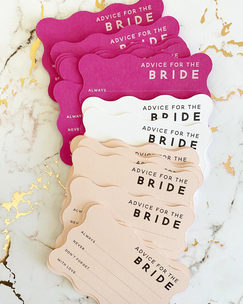 Advice for the bride cards as bridal shower games that aren't lame