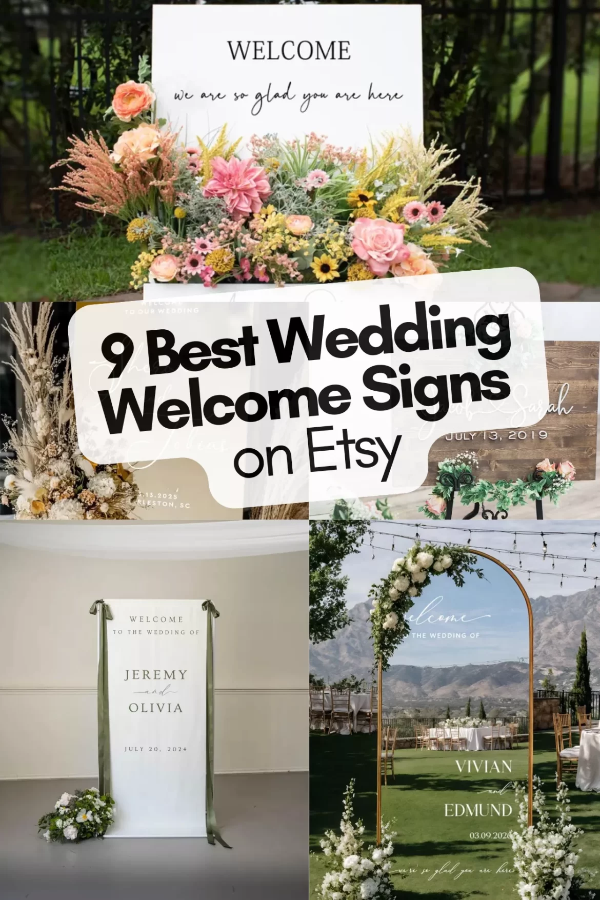 Best wedding welcome signs Etsy for 2026 including rustic, mirror, and calligraphy styles