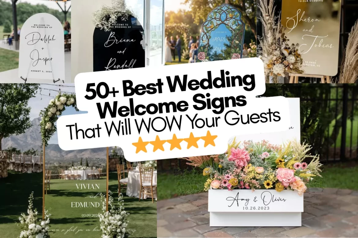 Best wedding welcome signs Etsy for 2026 including rustic, mirror, and calligraphy styles