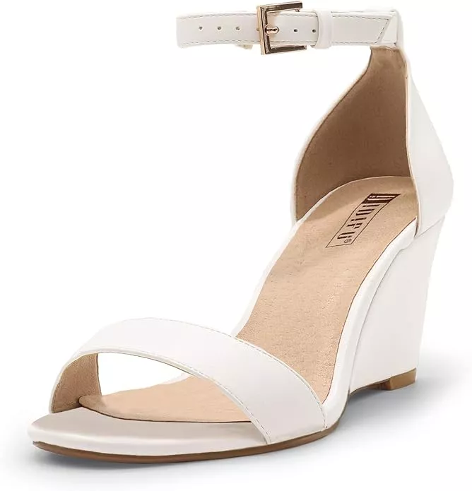 Elegant bridal wedges suitable for garden wedding ceremony