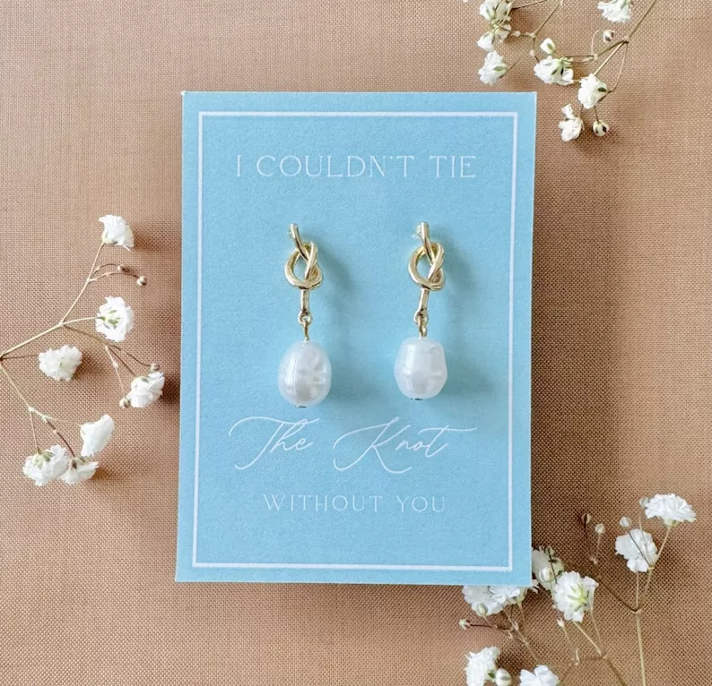 Bridesmaid pearl drop earrings under 50 dollars that make a beautiful and thoughtful gift