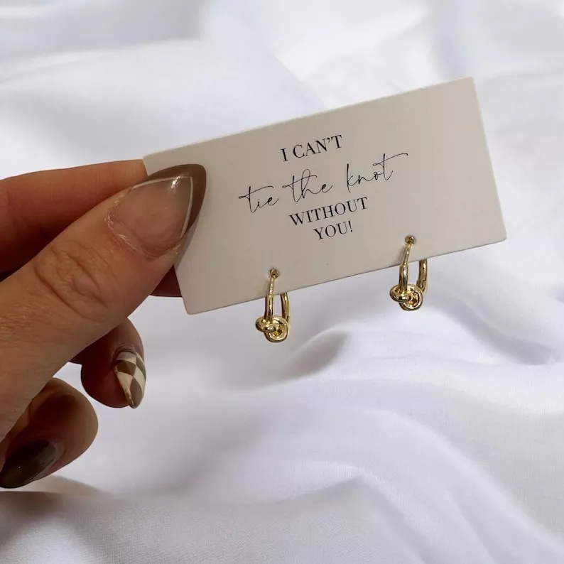 Stylish hoop earrings for bridesmaids, affordable gift under $50