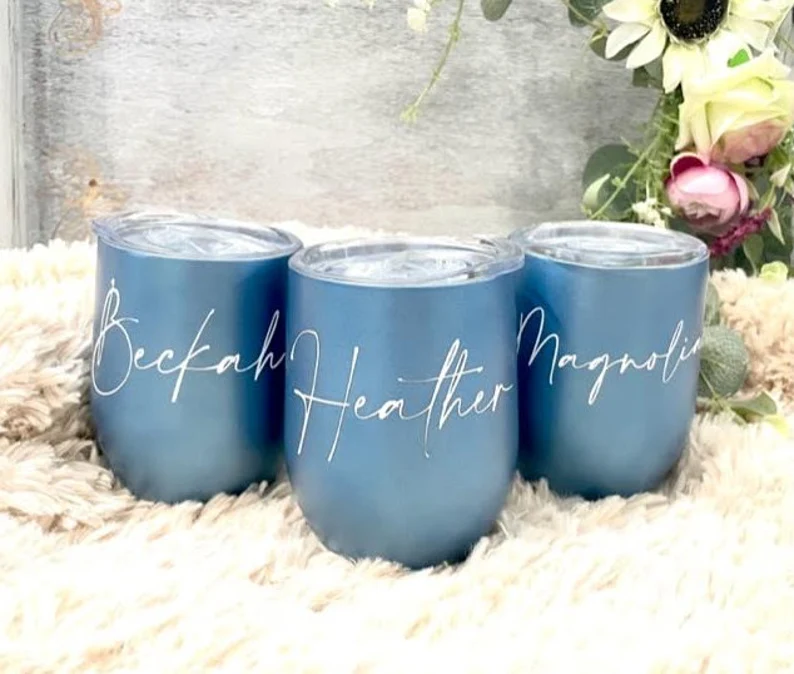 personalized bride wine tumbler gift