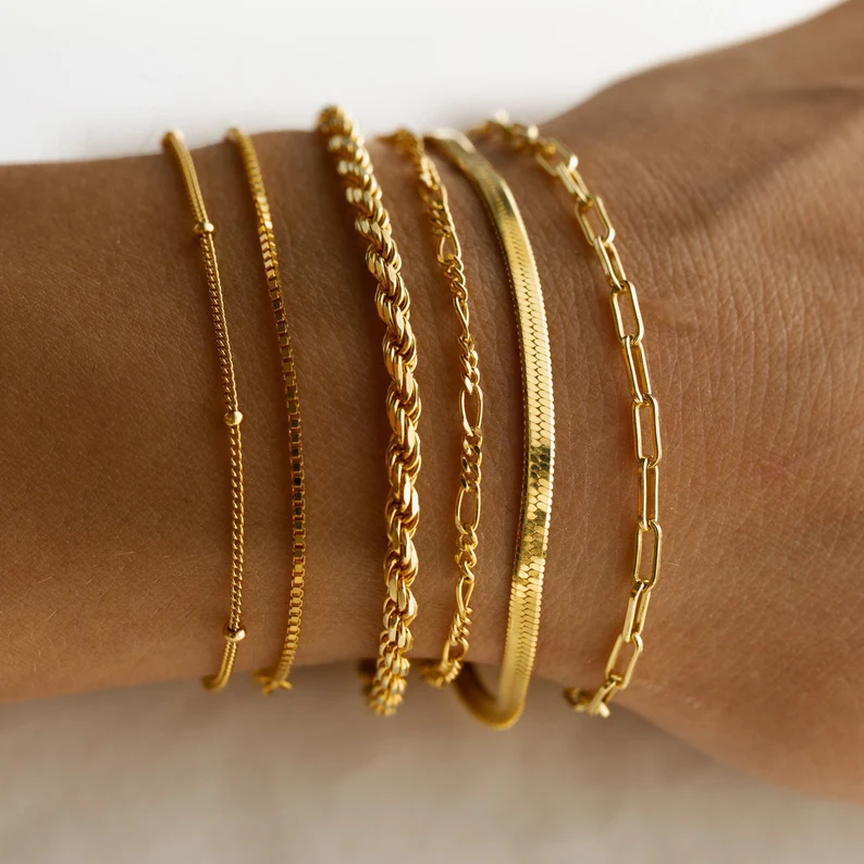 Caitlyn Minimalist layered bracelet chains