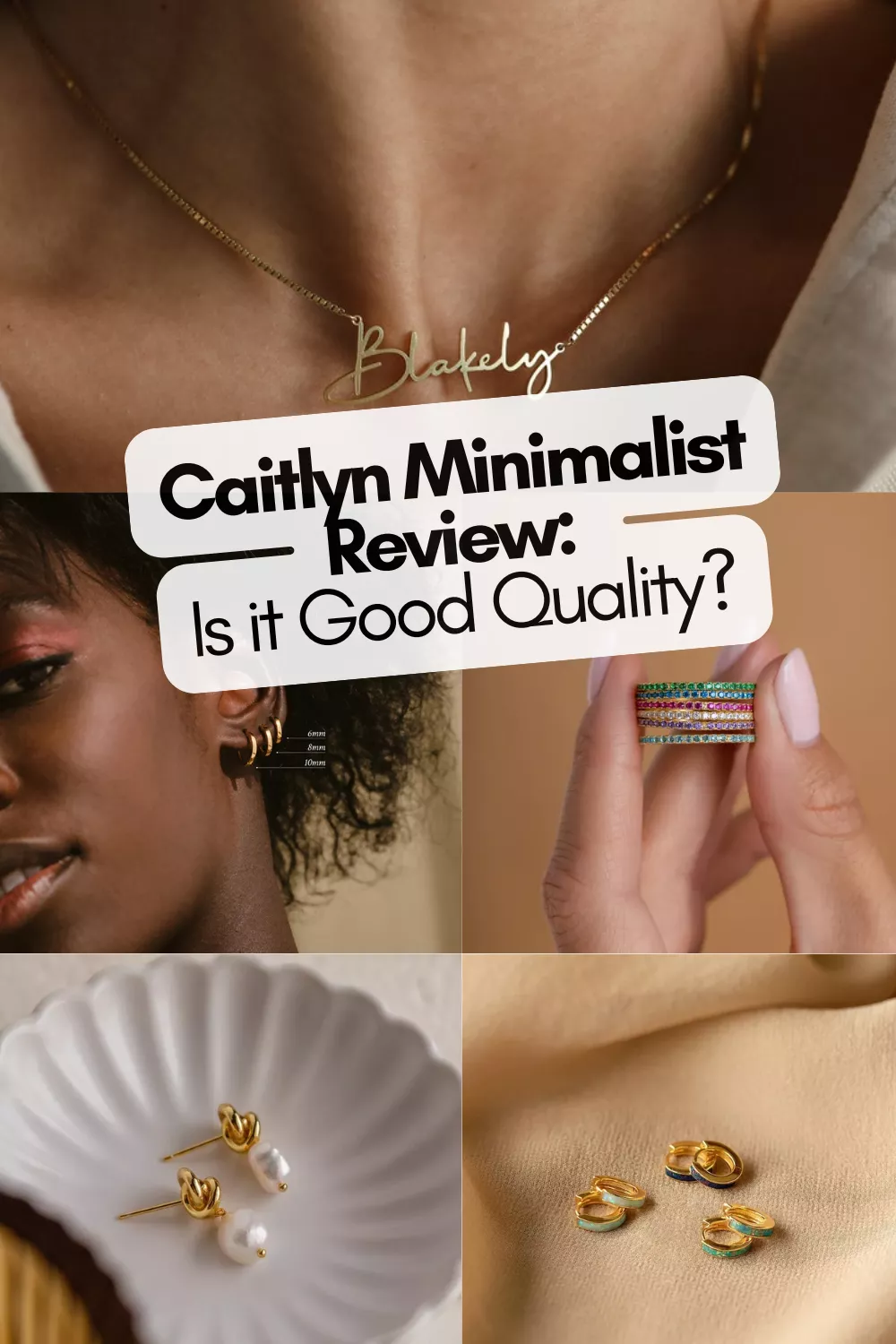 Caitlyn Minimalist review - is it good quality dainty gold jewelry layered necklaces and rings