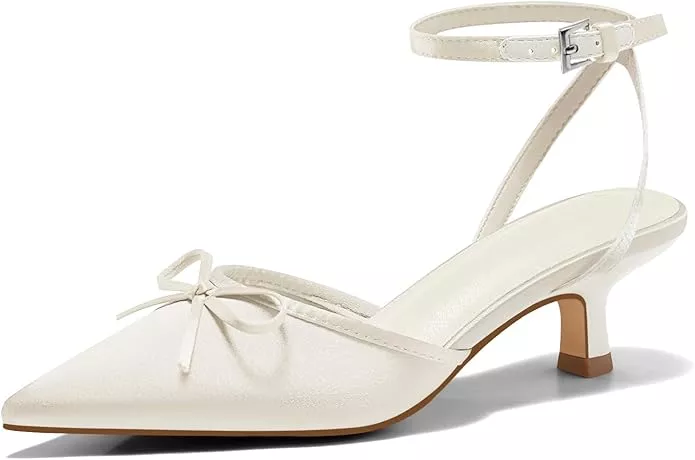 Ankle strap suede heels bridal shoes under $50 Amazon