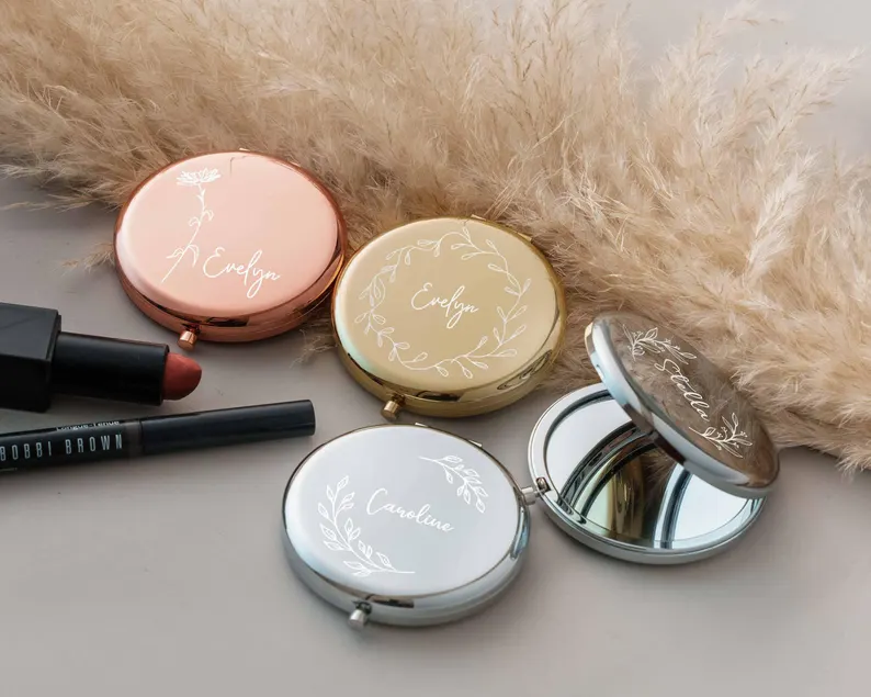 compact mirrors for cheap bridesmaid gifts they'll actually use