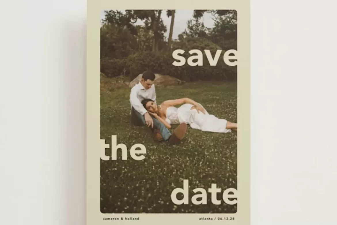 Digital vs printed save the dates comparison showing email, text, and mailed options