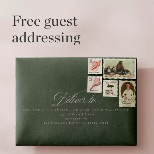 Luxury addressed envelopes for a high-end luxury wedding invitation style