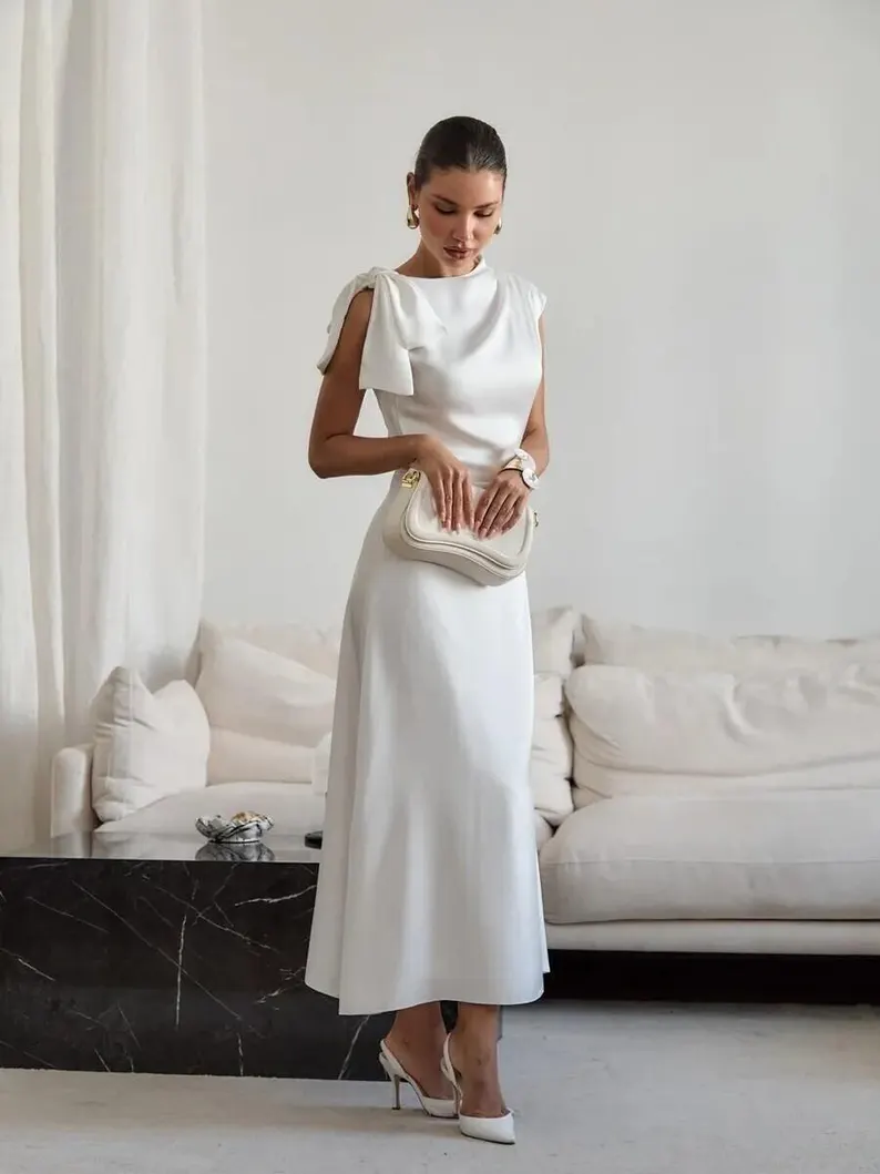 Satin minimalist Etsy wedding dress