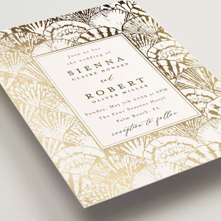 Luxury invitation card with metallic foil accents, perfect for upscale weddings