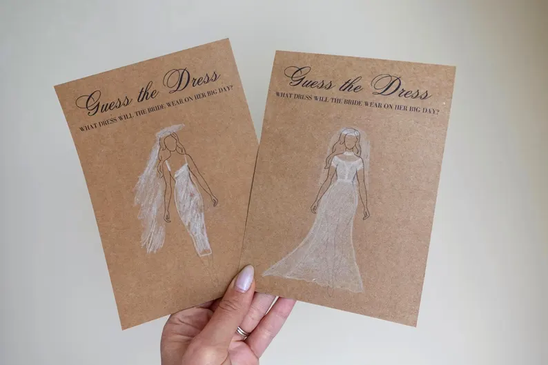 guess the dress bridal shower game
