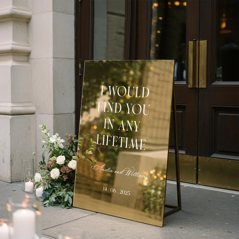 find you in any lifetime wedding welcome sign